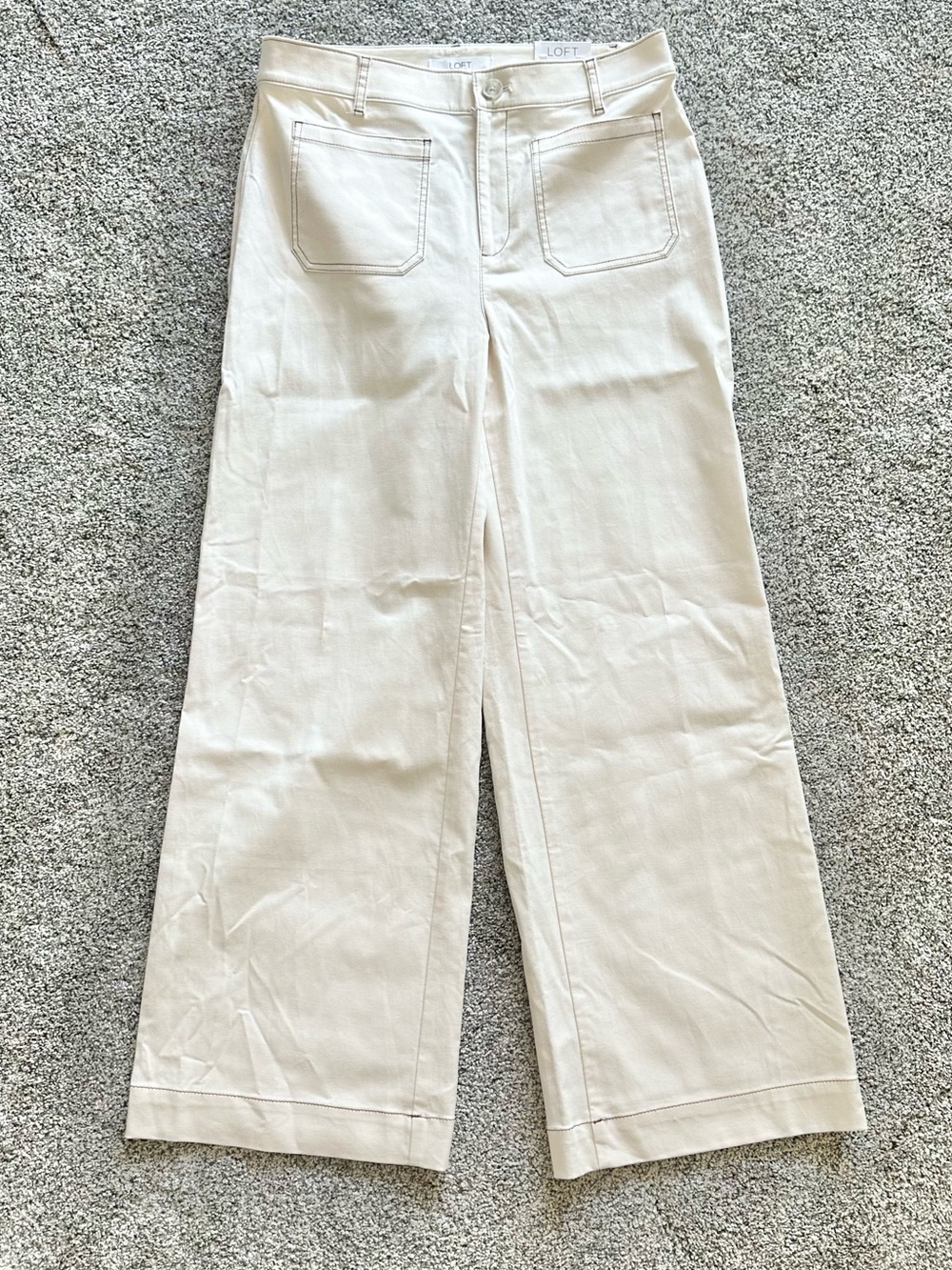 ✨ LOFT NWT Neutral Wide-Leg Trousers in Ivory Women’s Size 6 ✨